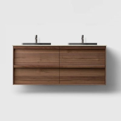 Leveä allaskaappi viilua